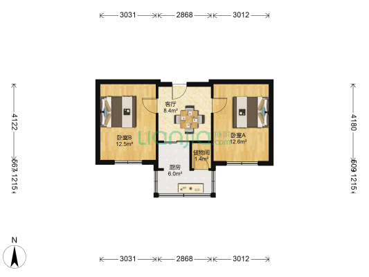 南山路14号 2室1厅0卫 50平方
