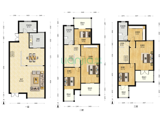 枫桥半岛 5室1厅3卫 296平方