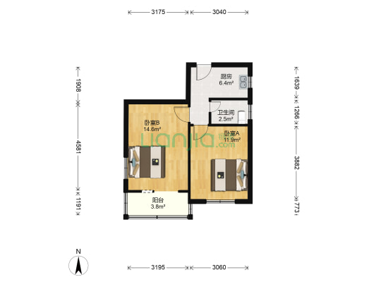 潍坊八村 2室0厅1卫 52平方