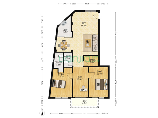 环城东路194弄 3室1厅2卫 112平方