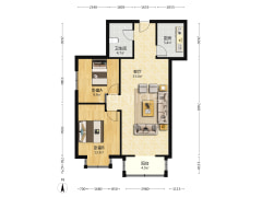 西南向两居，精装修 拎包入住，楼层好，采光好-涿州翡翠城户型图