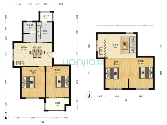 云龙华庭 4室2厅1卫 149平方
