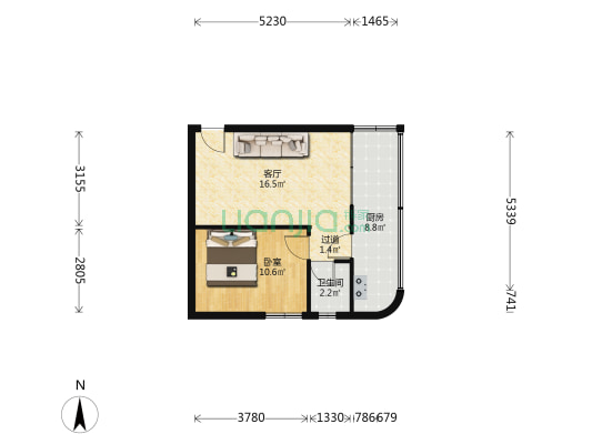福田巷35号 1室1厅1卫 45平方