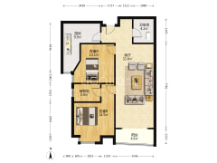 两室双卫户型，小区居中位置，安静，配套齐全-涿州君临天下御景园户型图