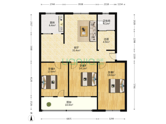 燃料公司家属院 3室1厅1卫 127平方