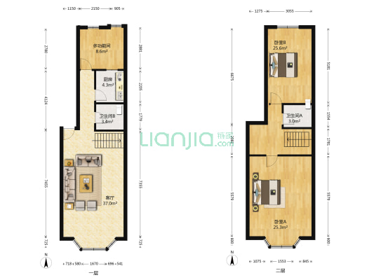 政通小区 3室1厅2卫 135平方