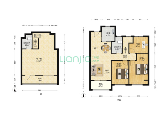 印江澜 3室1厅2卫 141平方