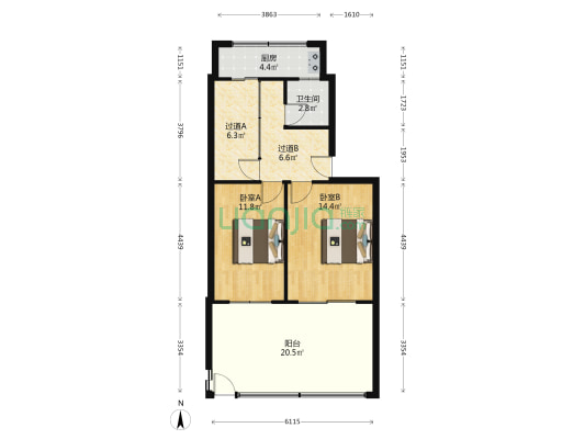 新村南里 2室0厅1卫 54平方