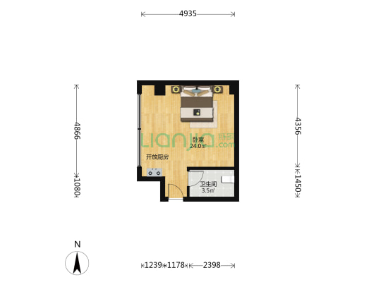 财智国际中心 1室0厅1卫 40平方