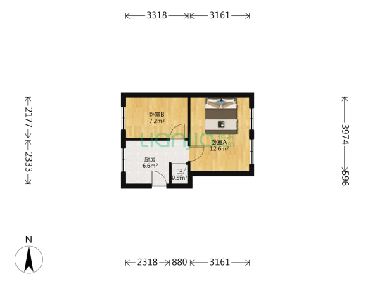 39中南山路 2室0厅1卫 36平方