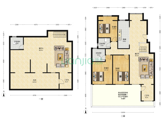 涿州电梯洋房社区，人文素质比较高，阔绰大户型，-户型图