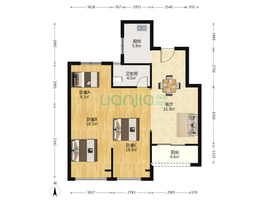 时代·瓯海壹品 3室1厅1卫 100平方
