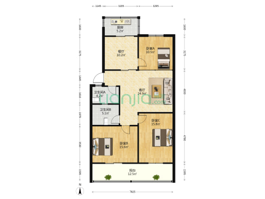 谊和苑  3室2厅2卫 113平方