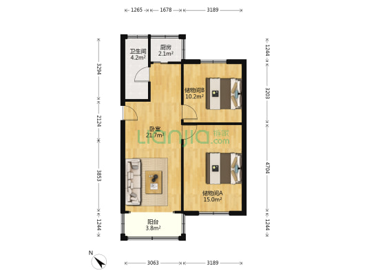 华油路29号 1室0厅1卫 65平方