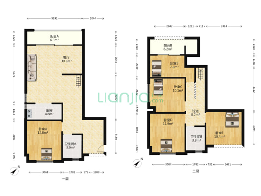 世茂望樾 5室1厅2卫 114平方