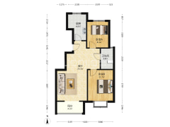 南北通透两居室 天地新城 一梯两户-涿州天地新城户型图