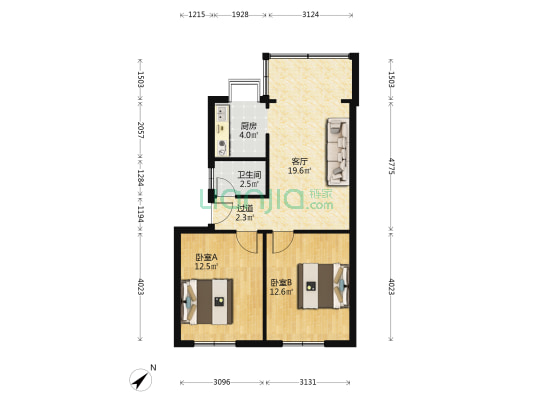 长征路39号 2室1厅1卫 70平方