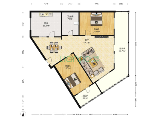 省计生委家属院 2室1厅1卫 154平方