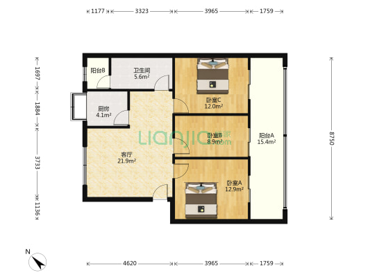 建设工程质量检督站 3室1厅1卫 93平方