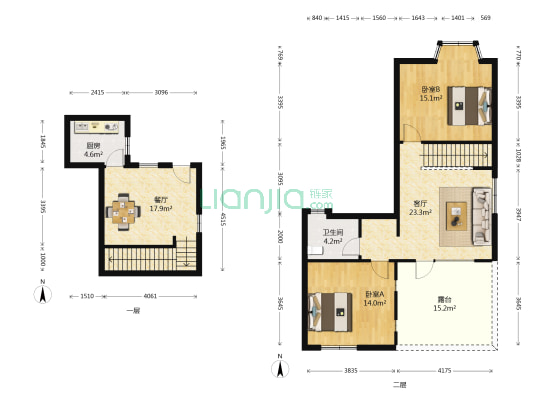龙湖葡醍海湾 2室2厅1卫 92平方