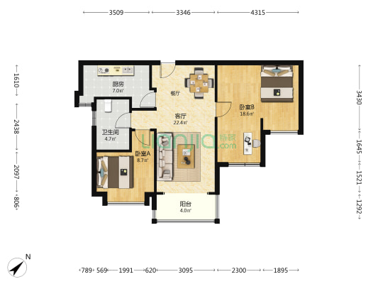 华发琴澳新城四季峰景六期 2室1厅1卫 82平方