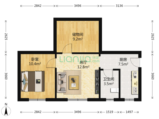 文星村 1室1厅1卫 62平方