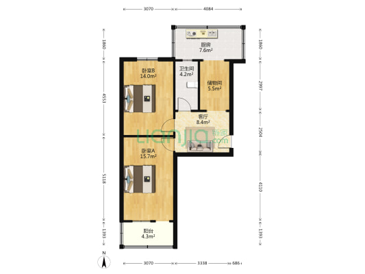 宁安路44号 2室1厅1卫 63平方