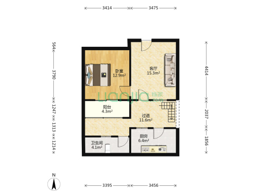 桂园新村 1室1厅1卫 40平方