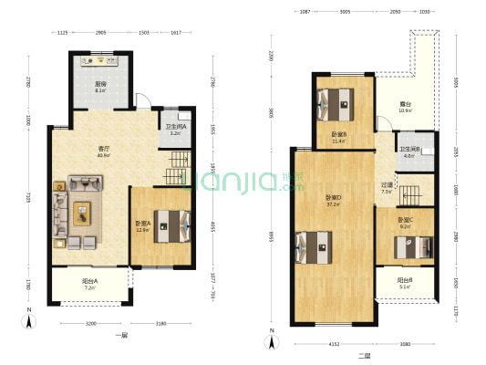 鸿迪绿洲湾 4室1厅2卫 132平方