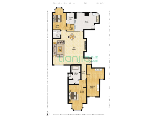 贡院六号 2室1厅3卫 242平方