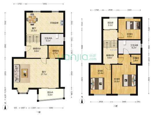 文化花园清华苑 3室2厅2卫 163平方