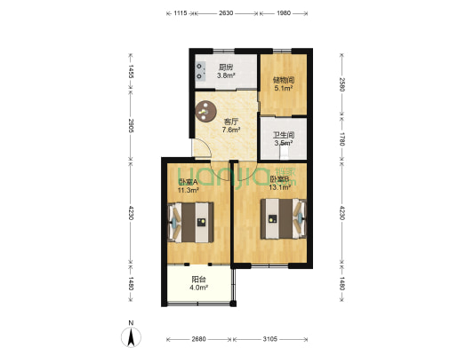 新河路 2室1厅1卫 63平方