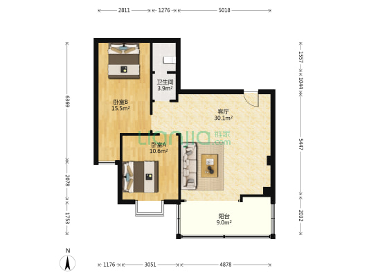 街道口汽门厂宿舍 2室1厅1卫 86平方