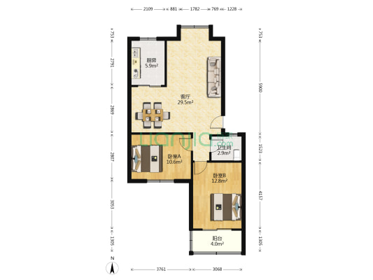 重工小区A区 2室1厅1卫 76平方