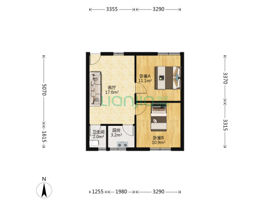 为民巷社区 2室1厅1卫 73平方