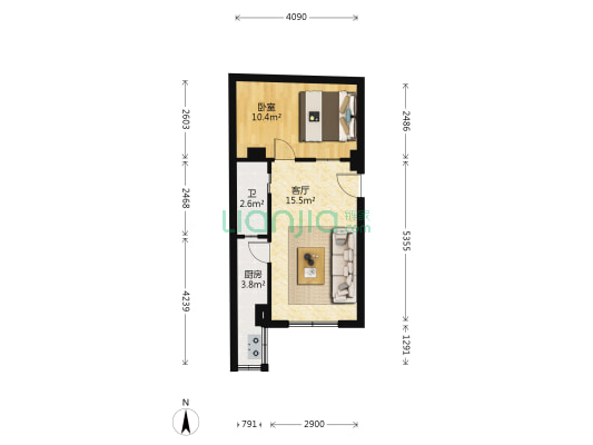 先烈中路81号大院 1室1厅1卫 38平方