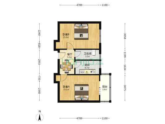 省金属公司家属院 2室1厅1卫 54平方