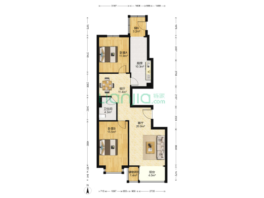 金叶东方明珠 2室2厅1卫 120平方