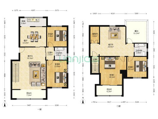 松平里 4室3厅2卫 173平方