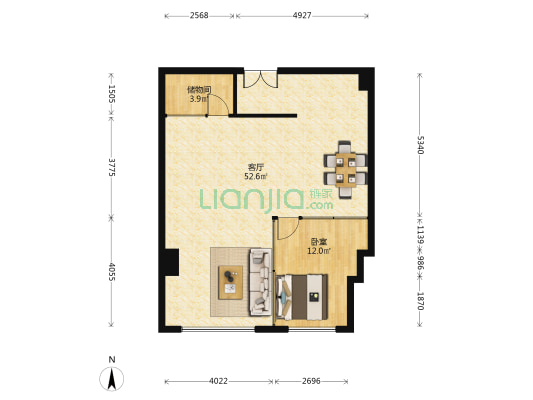 虹源大厦 1室1厅0卫 108平方