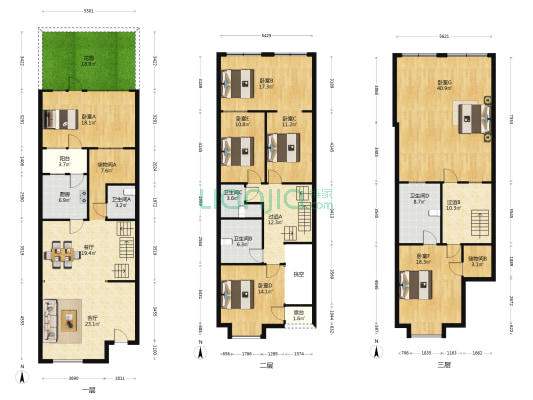 国际花园南区 7室2厅4卫 190平方