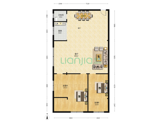 新生里 2室1厅1卫 197平方
