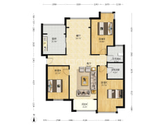 御景园精装修三羊开泰三居室诚意出售-涿州君临天下御景园户型图