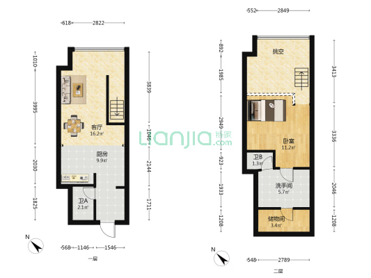 旭东K9中心 1室1厅3卫 46平方