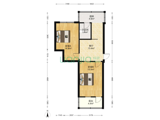 朱庄小区 2室1厅1卫 62平方