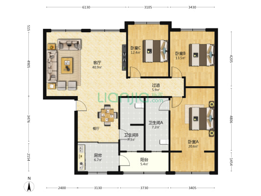 东街三巷26号 3室1厅2卫 150平方