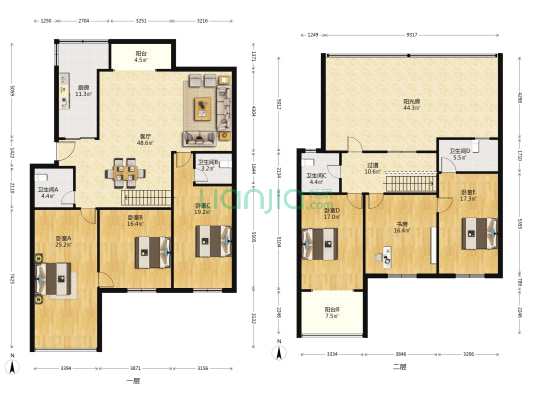 鸿鑫佳苑 6室1厅4卫 246平方