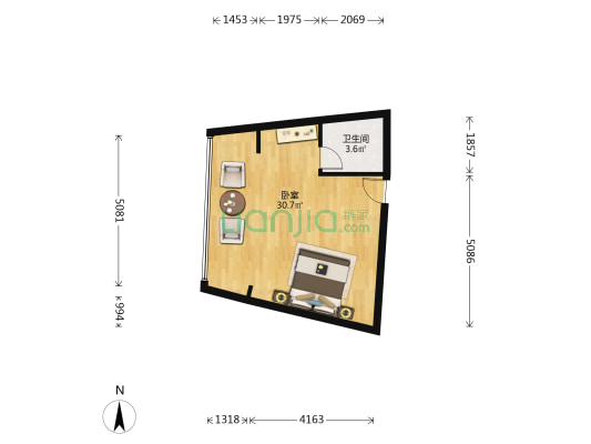 龍胤银滩天际 1室0厅1卫 42平方