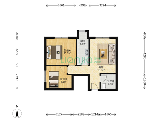 房本满五年唯一住宅，采光好，视野好，业主诚心出售。-户型图