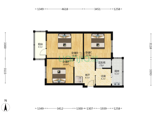 滨江东路226号 3室1厅1卫 69平方